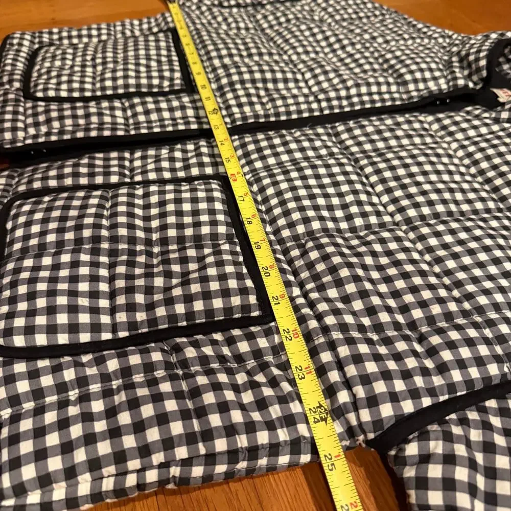 Free People Chloe Gingham Quilted Jacket Black White Oversized Puffer Small S - Picture 7 of 8